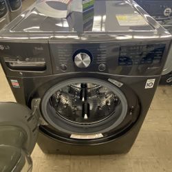 LG Black Stainless Front Load Washer ThinQ New In Box