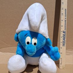 1999 The Smurfs Plush Toy 12" Seated.