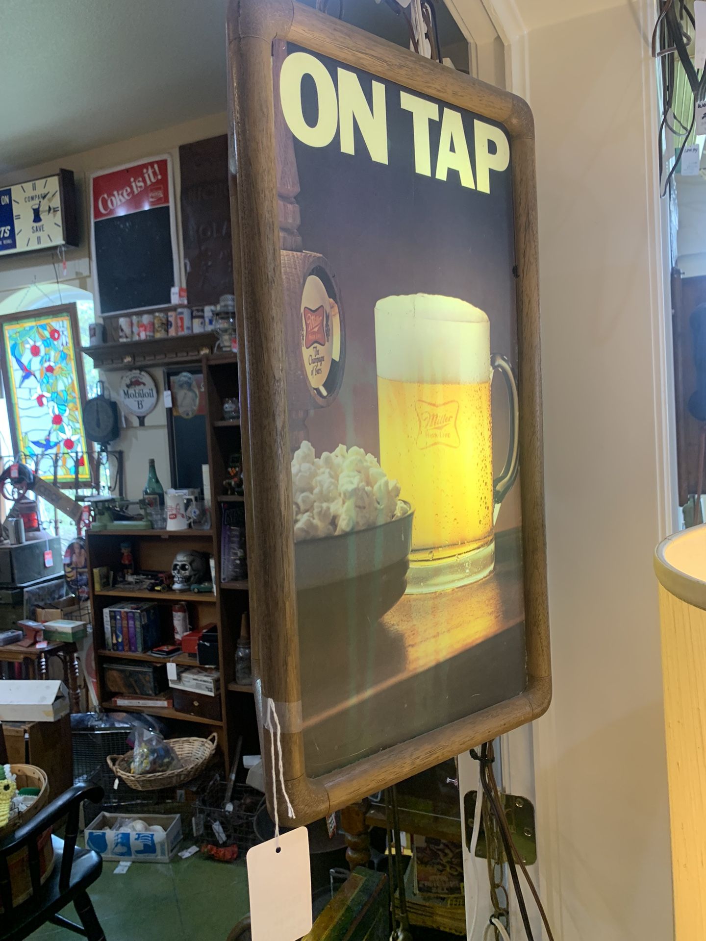 11x21 MILLER HIGH LIFE lighted clock and advertising hanging light Works great! 350.00 Johanna