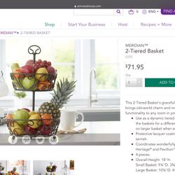 Princess House 2 Tiered Basket