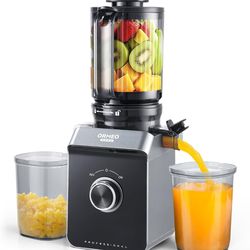 Cold Press Juicer, ORMEO HOME Masticating Juicer Machines with 5.0"Large Feed Chute Fit Whole Vegetables & Fruits, with Pulp Seperation, 99.6% Juice P