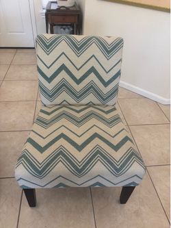 2 Teal Chevron Accent Chair