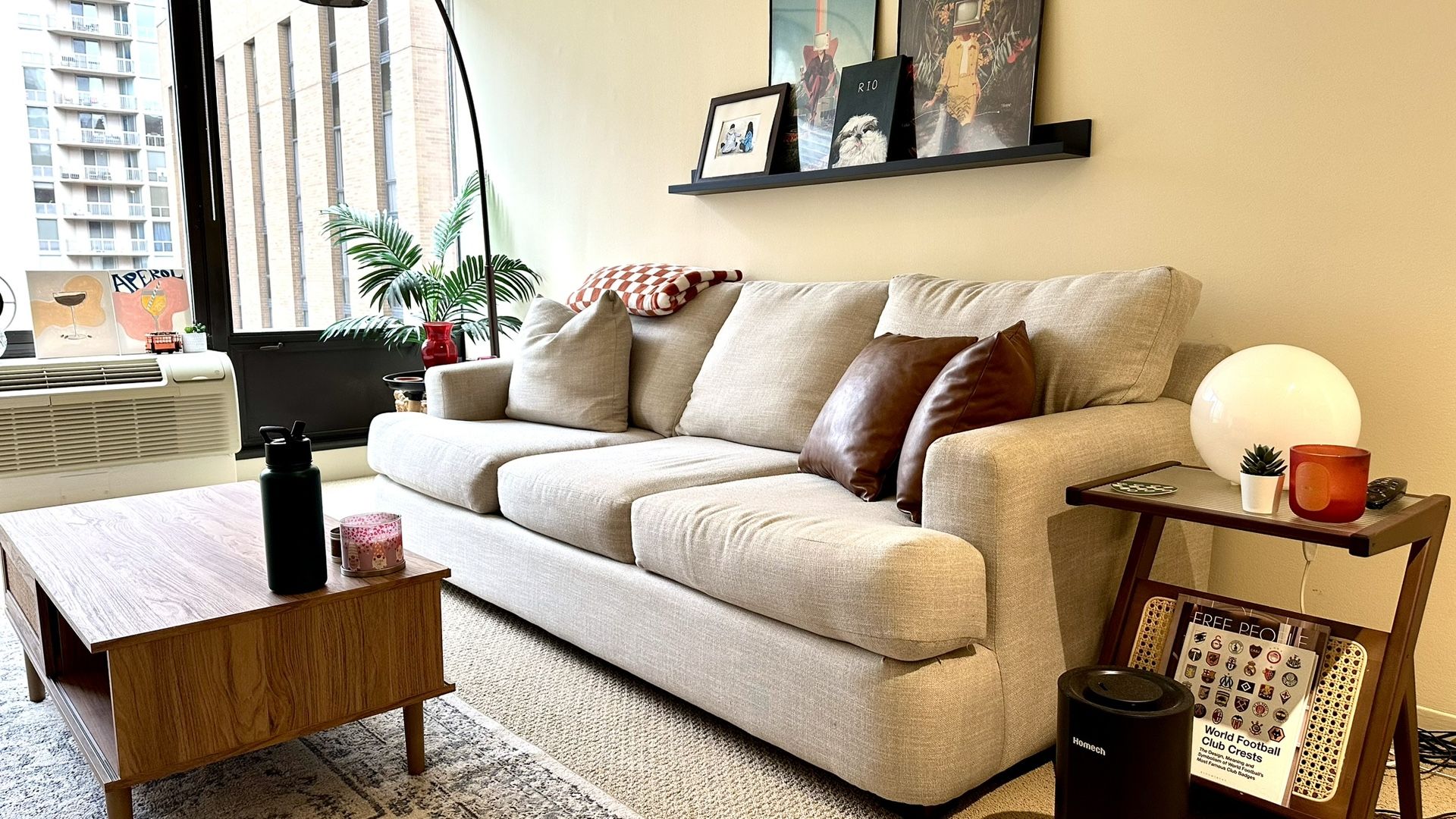 Wayfair 90 inch Modern Gray Couch Sofa - Excellent Condition