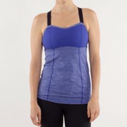 Lululemon Run Catch Me Tank Size 8 Adjustable Straps Tonka Blue Stripes