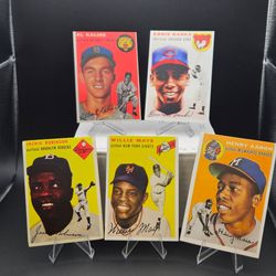 1954 Topps Legends Hank Aaron Jackie Robinson Al Kaline Willie Mays Ernie Banks reprint set