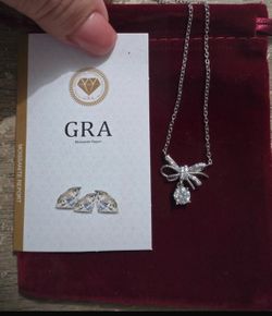 Moissanite necklace bow tie