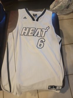 White Lebron HEAT Jersey Adidas Size Large