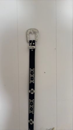 (Belt) Black Cross Stones with Studs