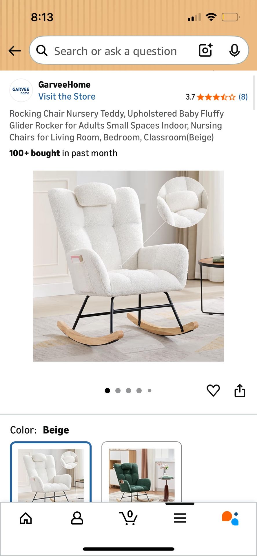 Beige Rocking Chair for Nusery