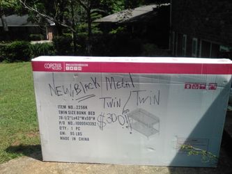 Twin full metal black bunk bed new in box $350
