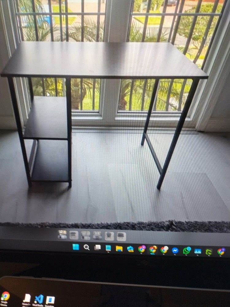 Realspace® X-Cross 48"W Computer Desk With File Cabinet, Black