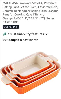 MALACASA Porcelain Baking Dish Set of 4