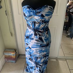 Long Blue Floral Dress