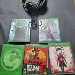          XBOX    ONE   five games plus headphones
