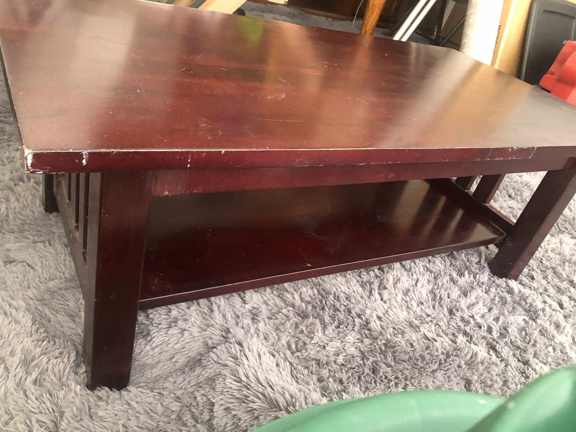 Wood Table TV Stand Shoe Rack Bench