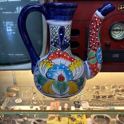 Beautiful Talavera Mexican Pottery Pitcher
