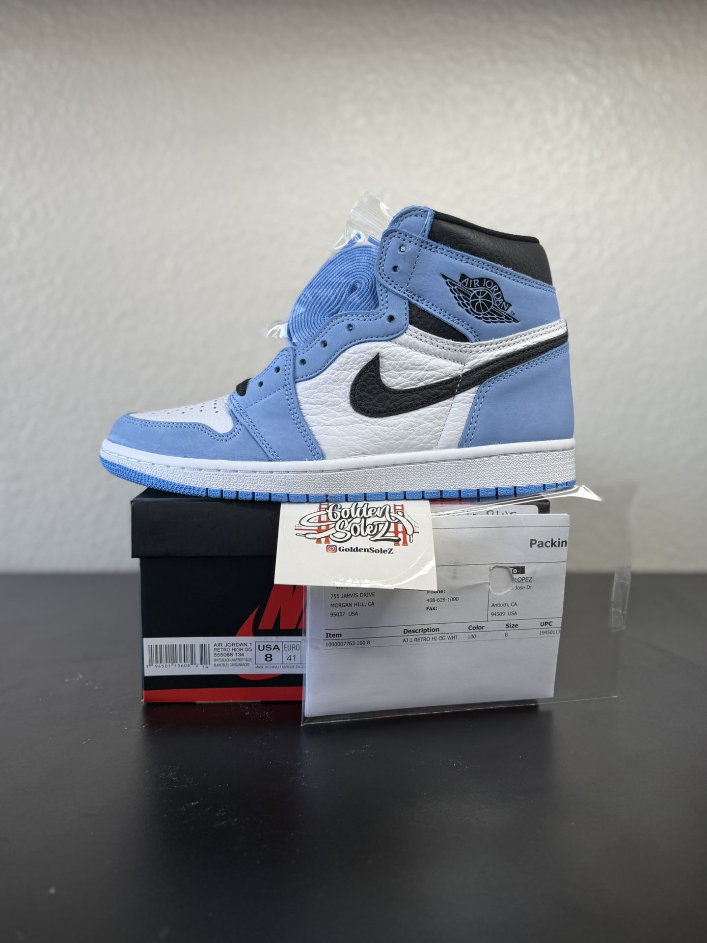NEW Jordan 1 HI University Blue Sz 8 $260