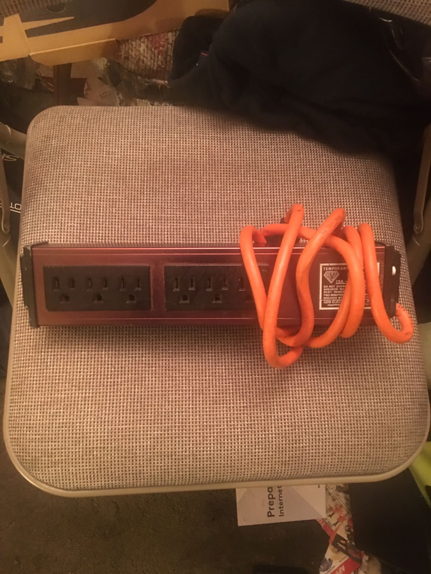 A-quad box with six outlets AND 5’FOOT CORD $15.00