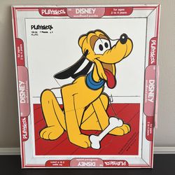 Vintage Playskool Disney Pluto Woodboard Puzzle 190 Frame Tray 7 Piece 1980 USA