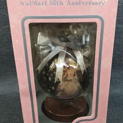 1997 Walmart 35th Anniversary Barbie Decoupage Ornament With Wooden Stand