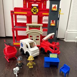 Plastic Fire Station Playset