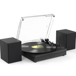 Vinyl Record Player with 2 Stereo Speakers