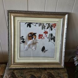 Cute Larger Framed Cat Kitty Picture
