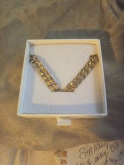 14 K Thick Cuban Link Bracelet USED In Original Gift Box