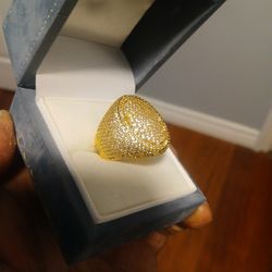 Men GOLD MOISSANITE Ring Size 7