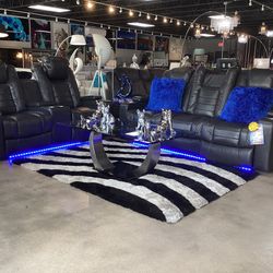 Beautiful Sofa & Loveseat 4 Power Recliners, On Sale Now For $1199 On Sale Now with a Free Rug
