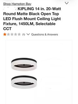 Hampton Bay Kipling 14in. LED Flush Mount Light