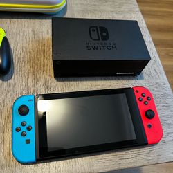 Nintendo Switch with extra joycons and case - Like New