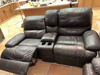 (2) Dark Brown Reclining Sofas