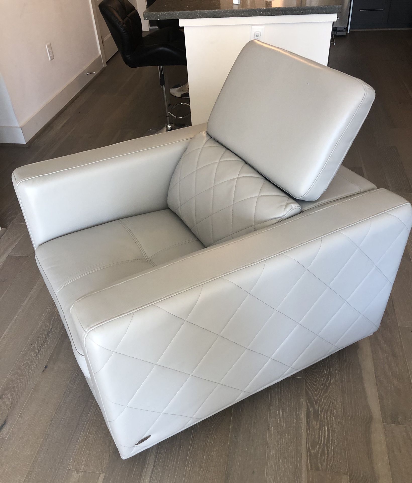 Grey swivel chair