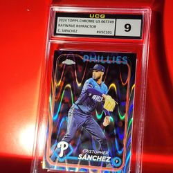 2024 Topps Chrome Update Ray Wave Refractor Cristopher Sanchez Rookie UCG MT 9