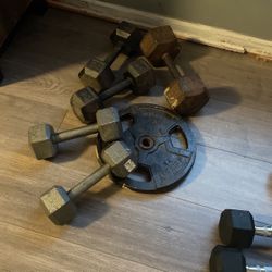 Dumbbells Weights Iron Color Used Different Sizes Espanol/English 