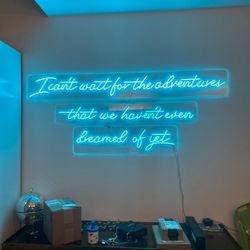 Large LED Neon Sign "I can't wait for the adventures"