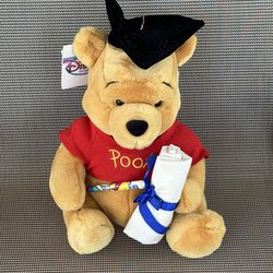 Disney Winnie The Pooh Graduation Plush With Diploma