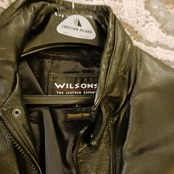 S Black Leather Jacket. Men's Wilson Thinsulste