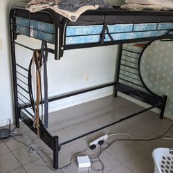 Bunk Bed Loft Black Metal Frame 