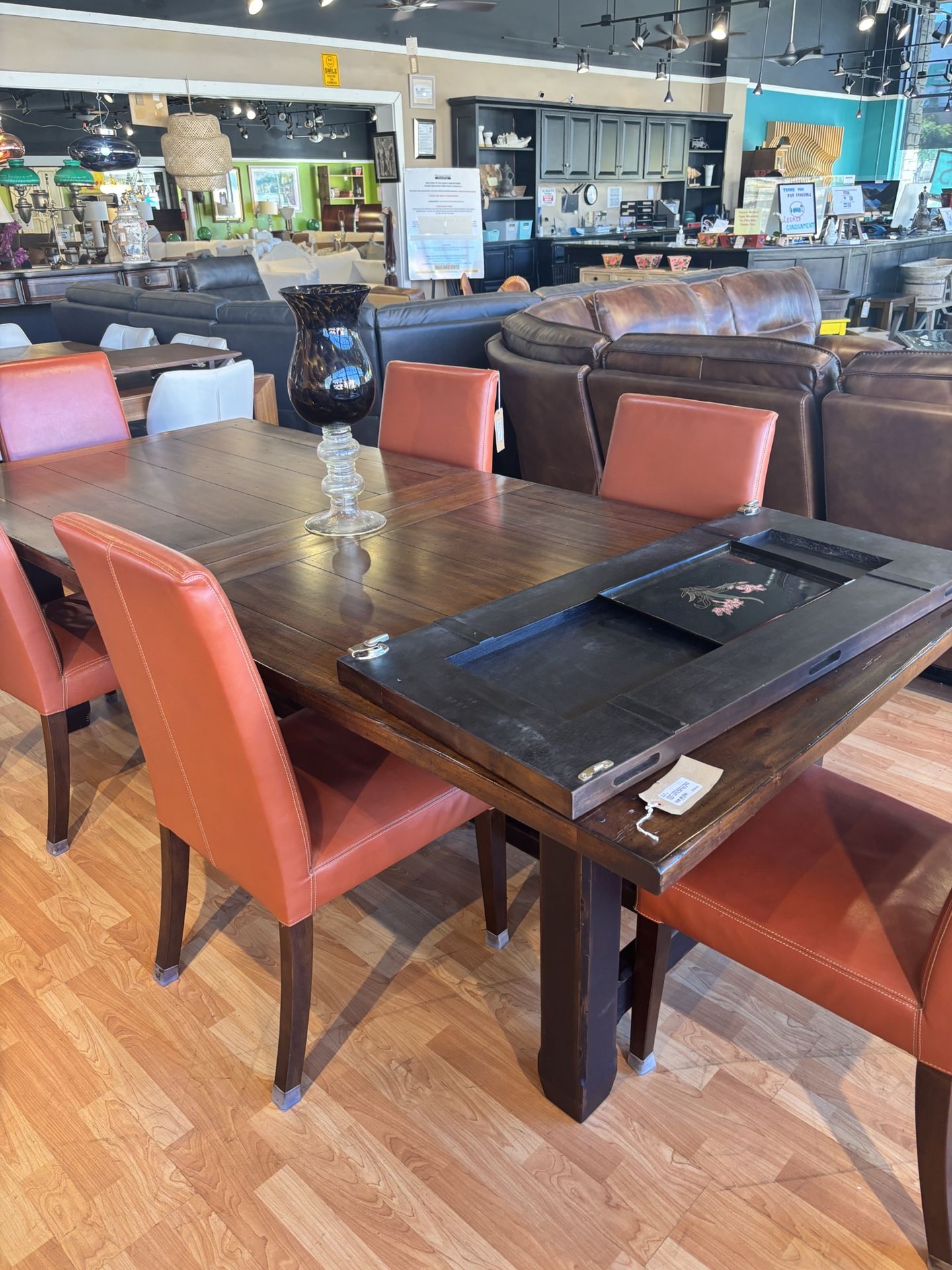DINING TABLE Hawkes & Smythe Cherry Wood Rectangular Dining Table - RETAIL $3K - AS IS - SKU: SUC7F5