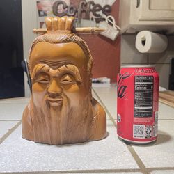 Oriental Hand Carved Bust Sculpture  