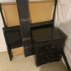 Bed Frame With Night Stand And Box Spring In Plastic (not Pictured)