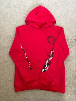 Chrome Hearts Red Horseshoe Zip Up Hoodie Heavyweight Luxury Streetwear Jacket