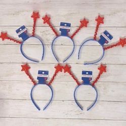 NWT Fourth Of July LED Star Antennae Headbands Set of 5