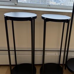 Two 23.25” Plant Stands - Black Metal