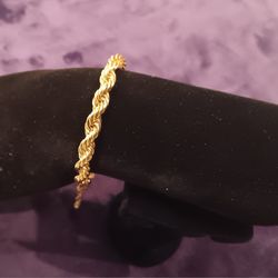 9 1/2" 14k Plated Stainless Steel Bracelet