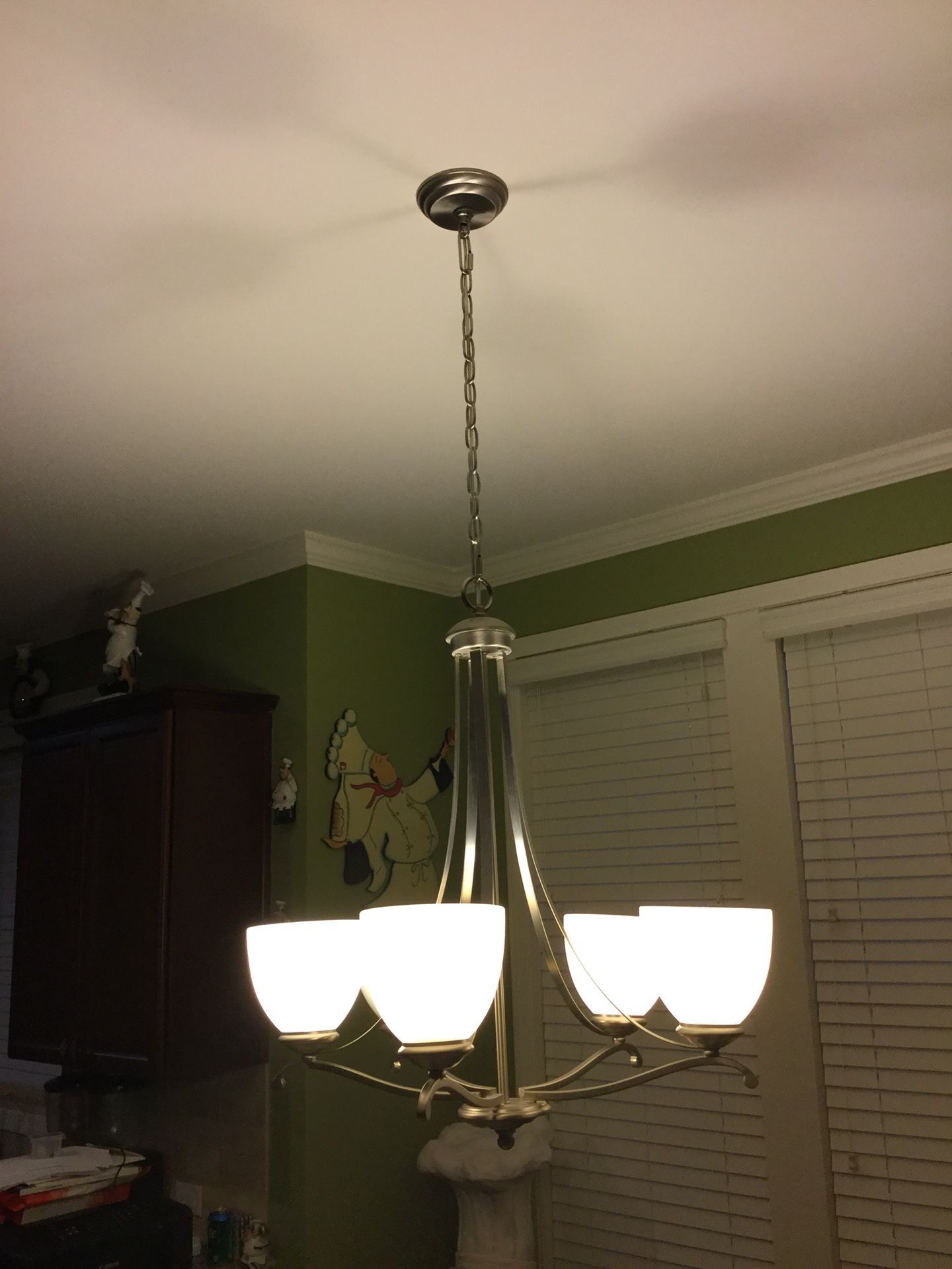 Modern silver chandelier