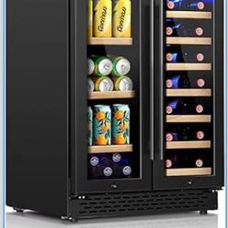 🟢 24 Inch Wine and Beverage Refrigerator Under Counter, 