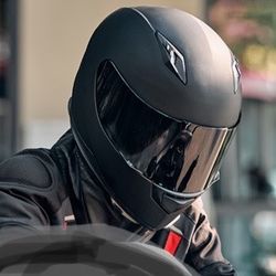 New Flat Black Dot Motorcycle Helmet With Smoked Visor $100